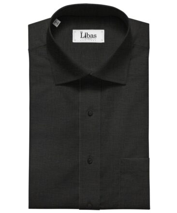 Burgoyne Men's Linen Solid 3.50 Meter Unstitched Shirting Fabric (Black)