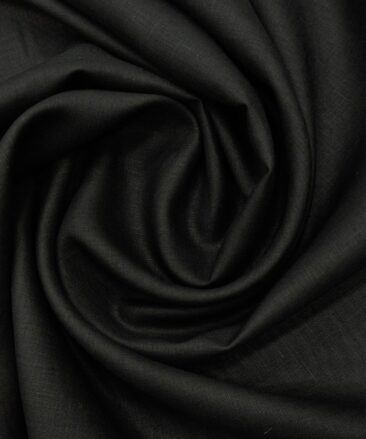 Burgoyne Men's Linen Solid 3.50 Meter Unstitched Shirting Fabric (Black)