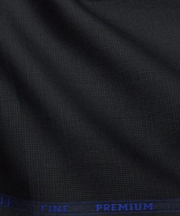 Exquisite Men's Cotton Structured 1.60 Meter Unstitched Shirting Fabric (Black)