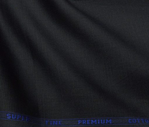 Exquisite Men's Cotton Structured 1.60 Meter Unstitched Shirting Fabric (Black)