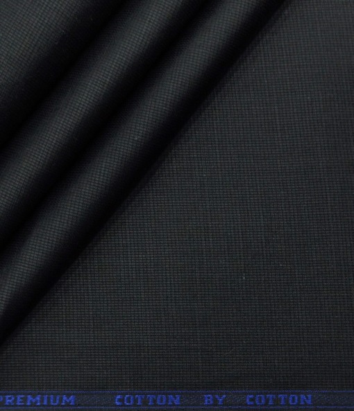 Exquisite Men's Cotton Structured 1.60 Meter Unstitched Shirting Fabric (Black)