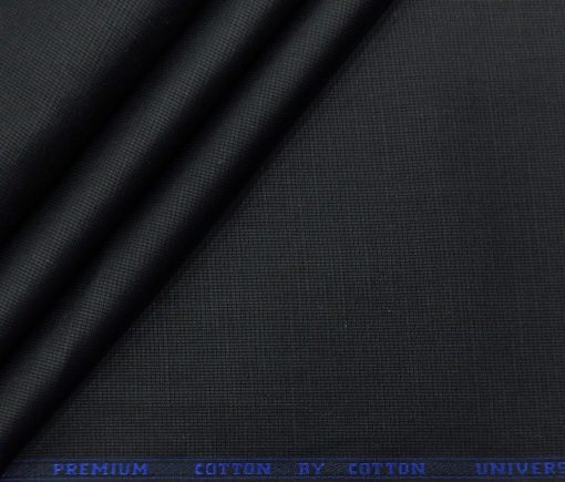 Exquisite Men's Cotton Structured 1.60 Meter Unstitched Shirting Fabric (Black)