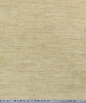 Linen Club Men's Linen Self Design 3 Meter Unstitched Suiting Fabric (Beige)