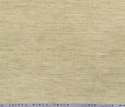 Linen Club Men's Linen Self Design 3 Meter Unstitched Suiting Fabric (Beige)