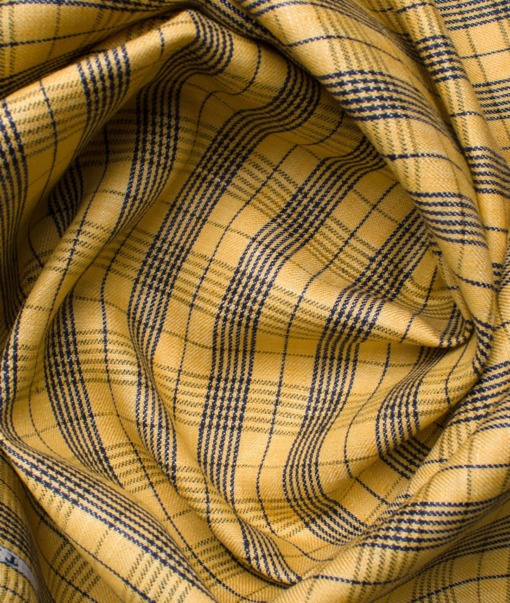 Raymond Men's Linen Checks 2 Meter Blazer Fabric (Yellow) - Image 3