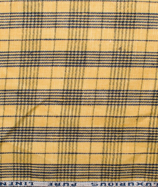 Raymond Men's Linen Checks 2 Meter Blazer Fabric (Yellow) - Image 4