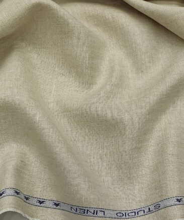 Raymond Men's Linen Self Design 3 Meter Unstitched Suiting Fabric (Sand Beige)