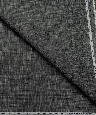 Raymond Men's Linen Structured 3 Meter Unstitched Suiting Fabric (Blackish Grey)