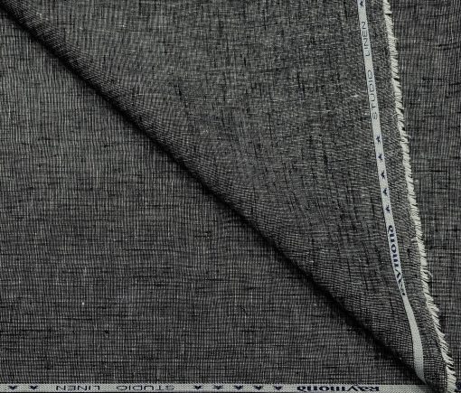 Raymond Men's Linen Structured 3 Meter Unstitched Suiting Fabric (Blackish Grey)