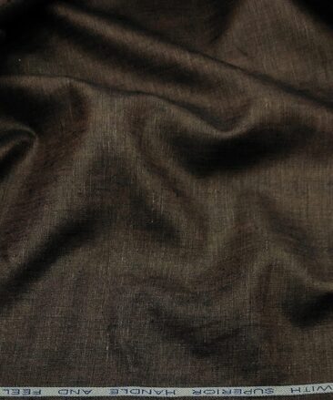 Raymond Men's Linen Self Design 3 Meter Unstitched Suiting Fabric (Dark Brown)