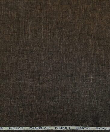 Raymond Men's Linen Self Design 3 Meter Unstitched Suiting Fabric (Dark Brown)