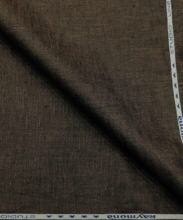 Raymond Men's Linen Self Design 3 Meter Unstitched Suiting Fabric (Dark Brown)