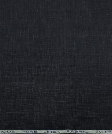 Raymond Men's Linen Solids 3 Meter Unstitched Suiting Fabric (Dark Navy Blue)