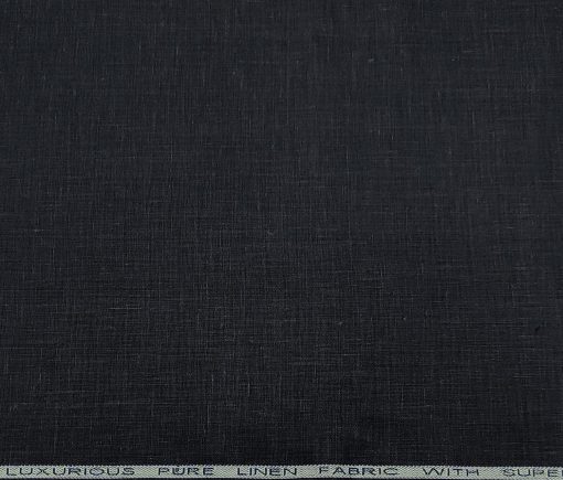 Raymond Men's Linen Solids 3 Meter Unstitched Suiting Fabric (Dark Navy Blue)