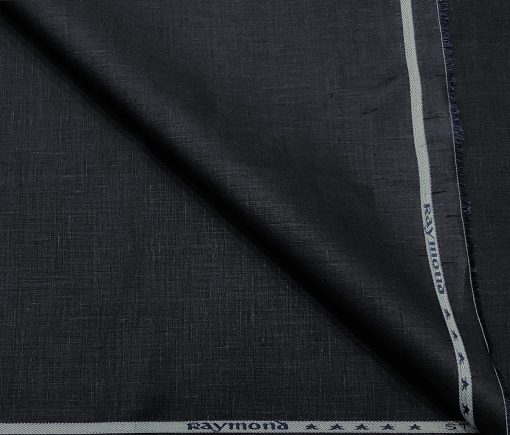 Raymond Men's Linen Solids 3 Meter Unstitched Suiting Fabric (Dark Navy Blue)