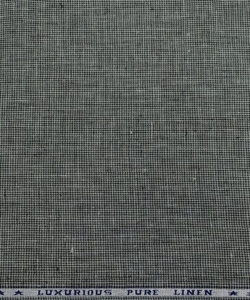 Raymond Men's Linen Houndstooth Weave 3 Meter Unstitched Suiting Fabric (Grey)