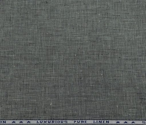 Raymond Men's Linen Houndstooth Weave 3 Meter Unstitched Suiting Fabric (Grey)