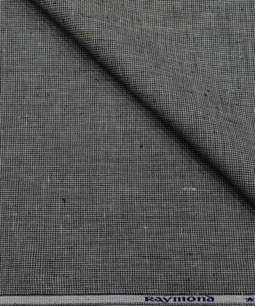 Raymond Men's Linen Houndstooth Weave 3 Meter Unstitched Suiting Fabric (Grey)