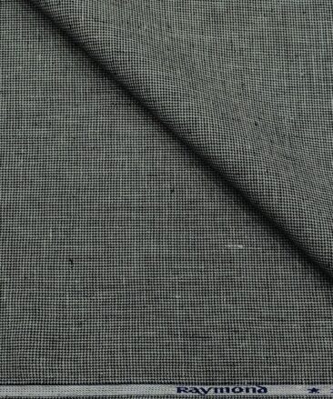 Raymond Men's Linen Houndstooth Weave 3 Meter Unstitched Suiting Fabric (Grey)