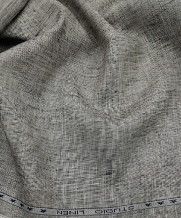 Raymond Men's Linen Structured 3 Meter Unstitched Suiting Fabric (Light Grey)