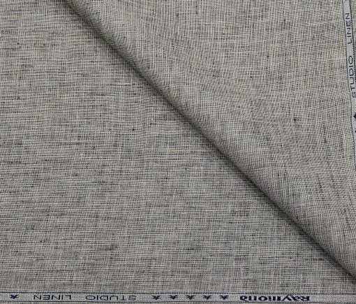 Raymond Men's Linen Structured 3 Meter Unstitched Suiting Fabric (Light Grey)