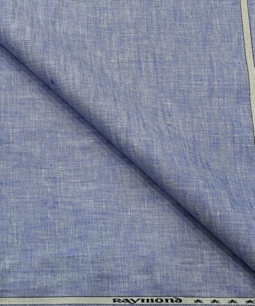 Raymond Men's Linen Self Design 3 Meter Unstitched Suiting Fabric (Light Blue)