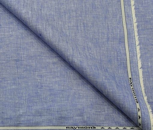 Raymond Men's Linen Self Design 3 Meter Unstitched Suiting Fabric (Light Blue)