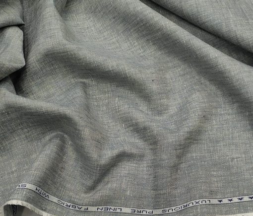 Raymond Men's Linen Self Design 3 Meter Unstitched Suiting Fabric (Very Light Grey)