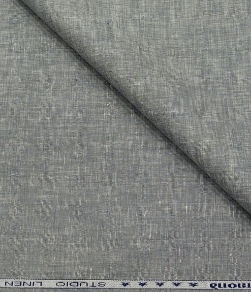 Raymond Men's Linen Self Design 3 Meter Unstitched Suiting Fabric (Very Light Grey)