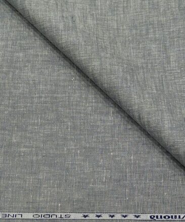 Raymond Men's Linen Self Design 3 Meter Unstitched Suiting Fabric (Very Light Grey)