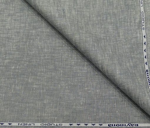 Raymond Men's Linen Self Design 3 Meter Unstitched Suiting Fabric (Very Light Grey)