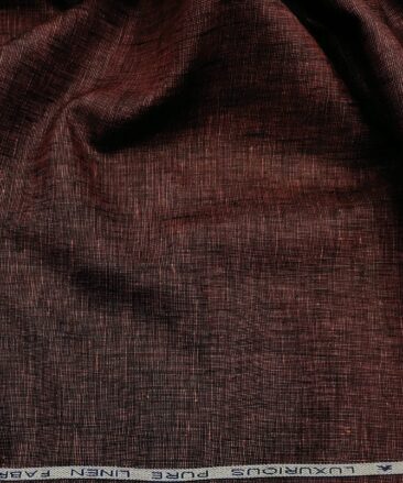 Raymond Men's Linen Structured 3 Meter Unstitched Suiting Fabric (Wine Red)