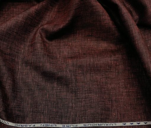 Raymond Men's Linen Structured 3 Meter Unstitched Suiting Fabric (Wine Red)