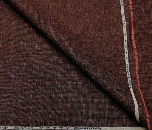 Raymond Men's Linen Structured 3 Meter Unstitched Suiting Fabric (Wine Red)