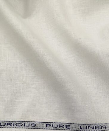 Raymond Men's Linen Solids 3 Meter Unstitched Suiting Fabric (Milky White)