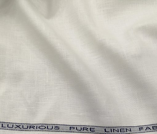 Raymond Men's Linen Solids 3 Meter Unstitched Suiting Fabric (Milky White)