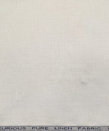 Raymond Men's Linen Solids 3 Meter Unstitched Suiting Fabric (Milky White)