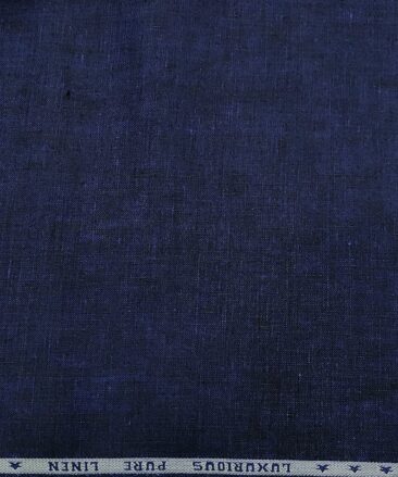 Raymond Men's Linen Self Design 3 Meter Unstitched Suiting Fabric (Dark Royal Blue)