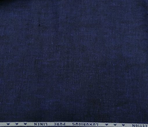 Raymond Men's Linen Self Design 3 Meter Unstitched Suiting Fabric (Dark Royal Blue)