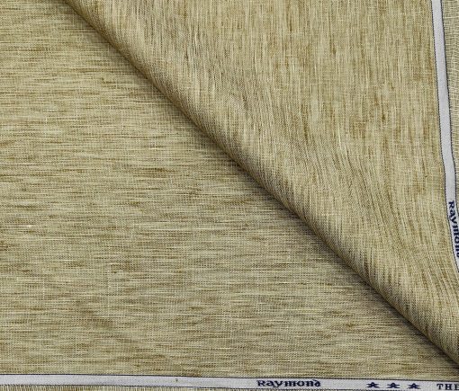 Raymond Men's Linen Self Design 3 Meter Unstitched Suiting Fabric (Hazelnut Beige)