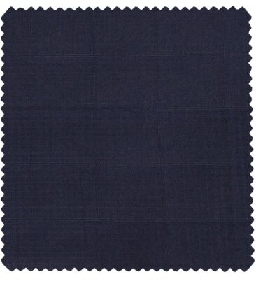 Raymond Men's Poly Viscose Unstitched Self Checks Suiting Fabric (Dark Blue)