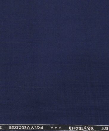 Raymond Men's Poly Viscose Unstitched Self Checks Suiting Fabric (Dark Royal Blue)