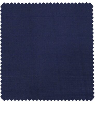 Raymond Men's Poly Viscose Unstitched Self Checks Suiting Fabric (Dark Royal Blue)