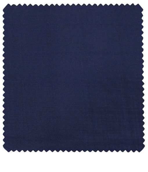 Raymond Men's Poly Viscose Unstitched Self Checks Suiting Fabric (Dark Royal Blue)