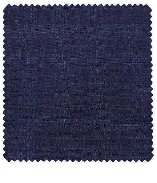 Raymond Men's Poly Viscose Unstitched Self Checks Suiting Fabric (Dark Royal Blue)