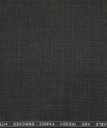 Raymond Men's Poly Viscose Unstitched Self Checks Suiting Fabric (Blackish Grey)