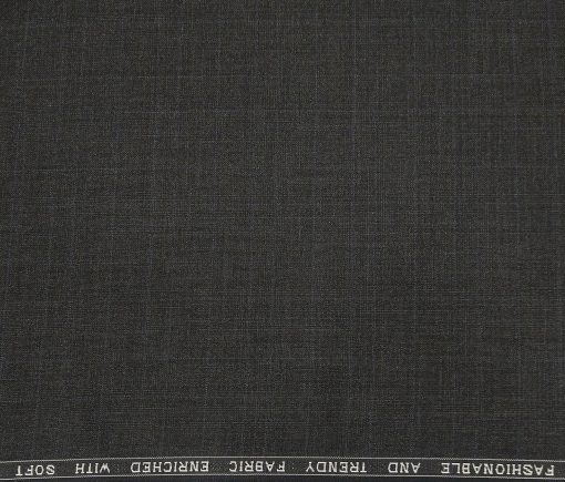 Raymond Men's Poly Viscose Unstitched Self Checks Suiting Fabric (Blackish Grey)