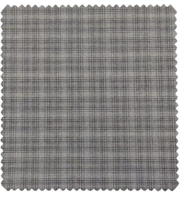 Raymond Men's Poly Viscose Unstitched Checks Suiting Fabric (Grey)