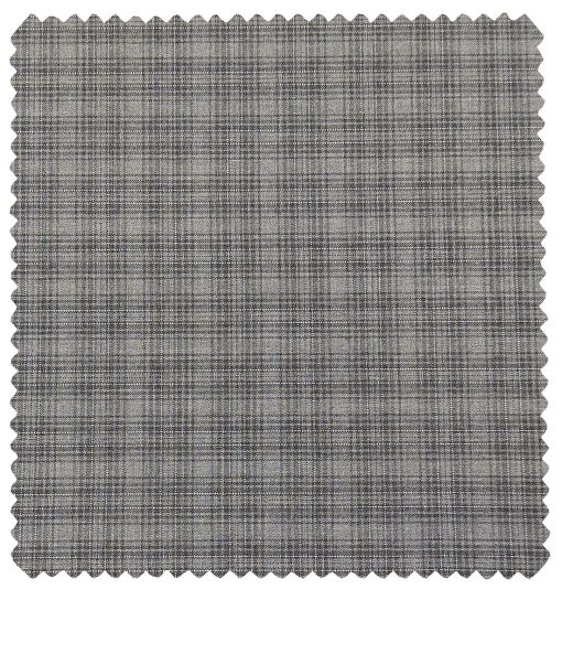 Raymond Men's Poly Viscose Unstitched Checks Suiting Fabric (Grey)