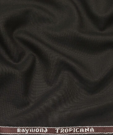 Raymond Men's Poly Viscose Unstitched Solids Suiting Fabric (Dark Brown)